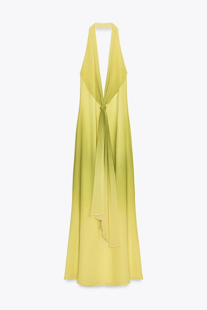 ROBE LONGUE NŒUD IMPRIMÉ