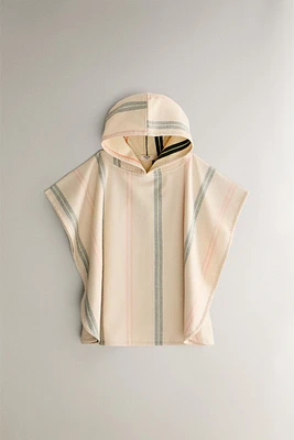 CHILDREN’S MULTICOLORED STRIPE BEACH PONCHO