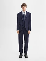 Pantalon de costume à rayures 100 % laine