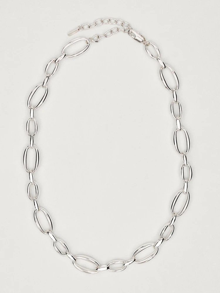 Collier chaîne à maillons argentée