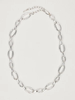 Collier chaîne à maillons argentée