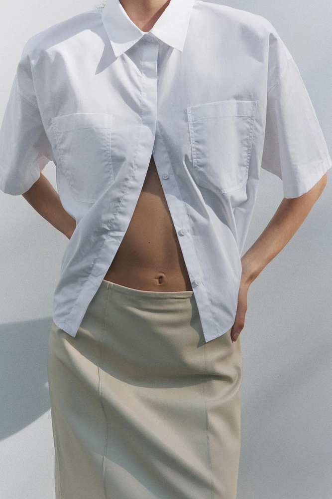CHEMISE COURTE EN POPELINE ZW COLLECTION