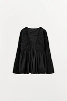 PLEATED ELASTIC BLOUSE