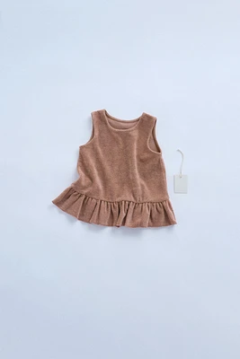 ZARA TIMELESS - RUFFLED TERRY T-SHIRT