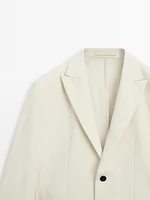 Veste de costume en coton mélangé
