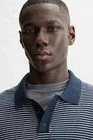 STRIPED KNIT POLO SHIRT