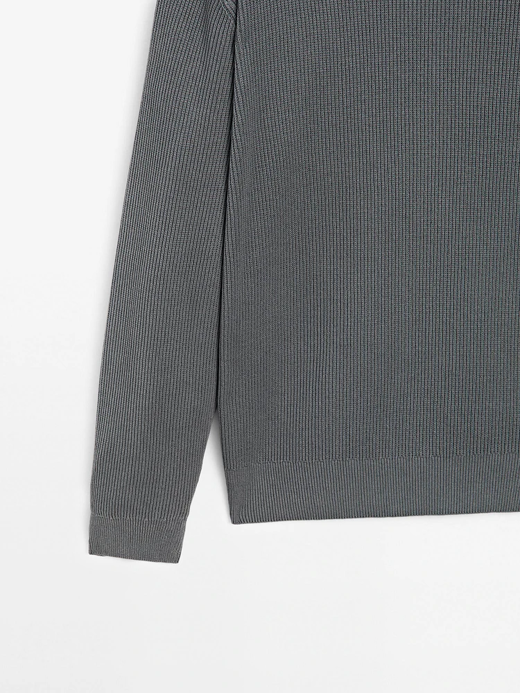 Mock turtleneck knit sweater