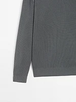 Mock turtleneck knit sweater