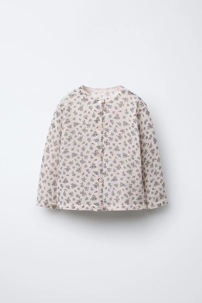 GILET EN MAILLE FINE À IMPRIMÉ FLEURI