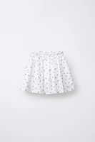 FLORAL EMBROIDERED SKORT