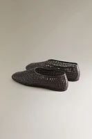 BALLERINES CUIR TRESSÉ