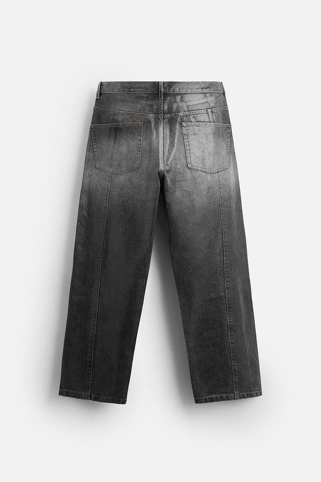 Zara WAXED EFFECT JEANS LIMITED EDITION Beverly Center