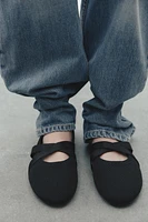 CROSSOVER FABRIC BALLET FLATS