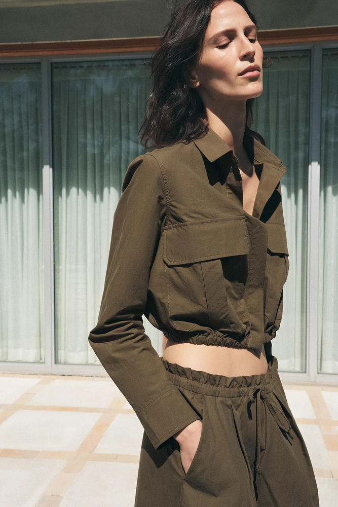 CROPPED SHIRT WITH POCKETS ZW COLLECTION