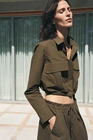 CROPPED SHIRT WITH POCKETS ZW COLLECTION