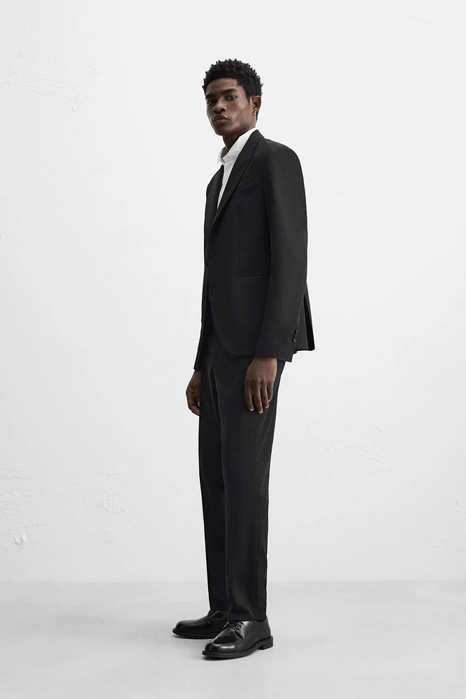 WOOL BLEND TUXEDO SUIT BLAZER
