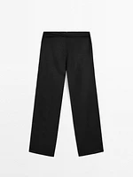 Pantalon straight détail taille