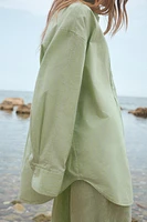 STRIPED OVERSIZED POPLIN SHIRT