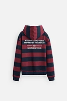STRIPED HOODED SWEATSHIRT
