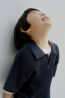 WAFFLE KNIT POLO SHIRT