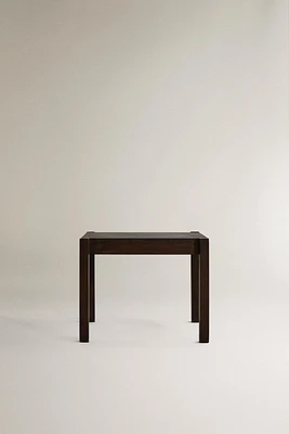 WOODEN LEATHER SIDE TABLE