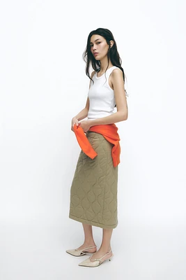 QUILTED MIDI SKIRT