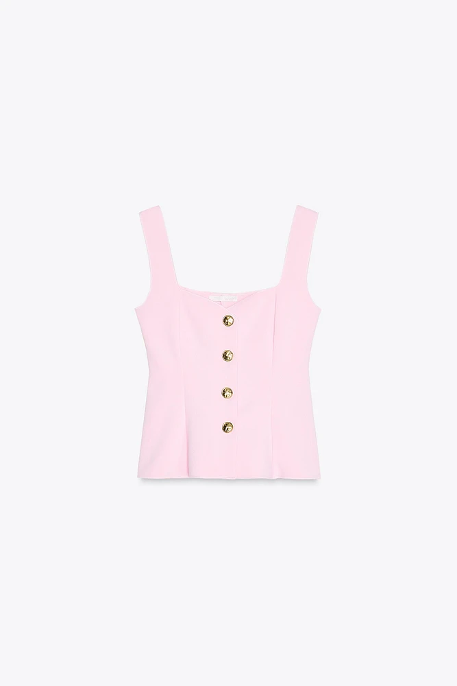 STRETCH PEPLUM VEST TOP