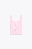 STRETCH PEPLUM VEST TOP