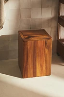 CORBEILLE À PAPIER CARRÉE SALLE DE BAIN BOIS GRAND FORMAT