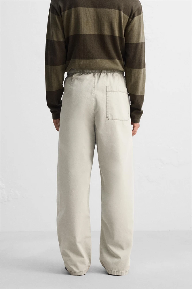 WIDE FIT COTTON PANTS