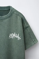 T-SHIRT EFFET DÉLAVÉ GRAFFITI