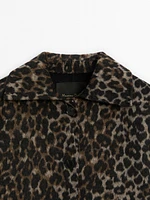 Veste courte imprimé animal en laine mélangée