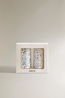 SPECKLED STONEWARE SALT AND PEPPER SHAKER SET