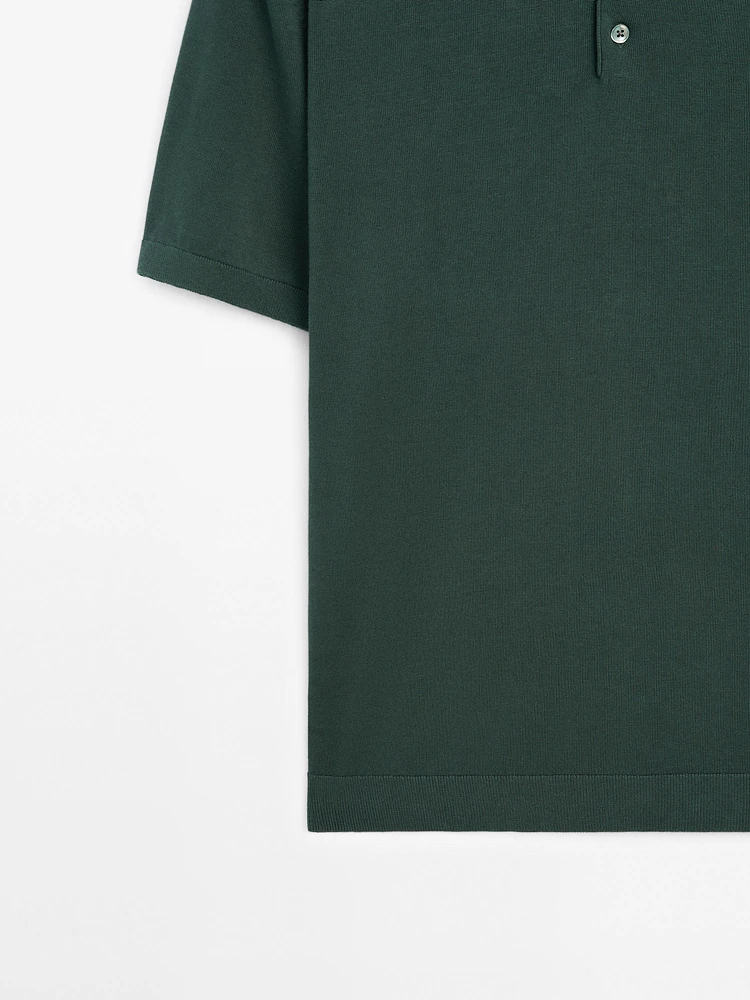 Polo en maille de coton à manches courtes