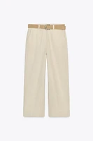LINEN CULOTTES WITH BELT