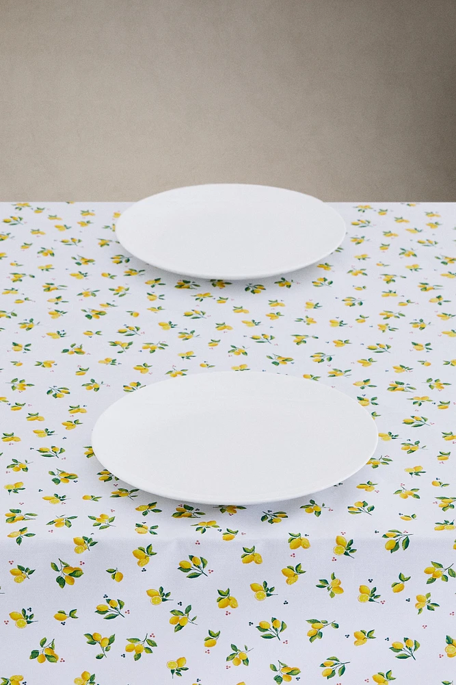 RESIN-COATED COTTON TABLECLOTH WITH LEMONS