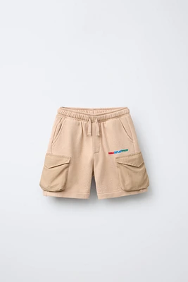 EMBROIDERED CARGO SHORTS