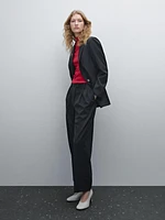 Straight-leg cool wool trousers