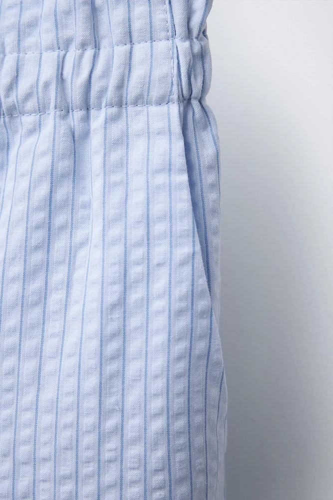 PANTALON À RAYURES EN SEERSUCKER