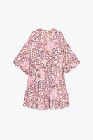 PUFF SLEEVE PRINT DRESS