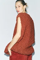 OVERSIZED TEXTURED KNIT VEST
