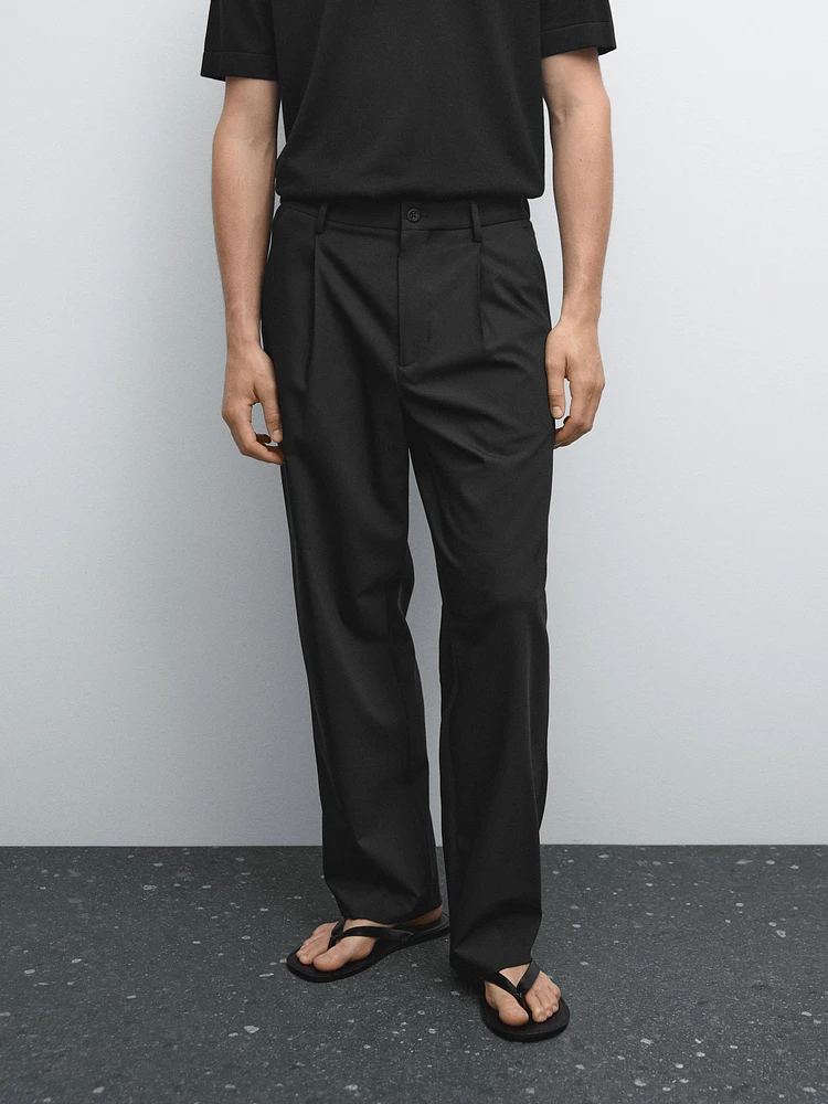 Pantalon relaxed fit à pinces