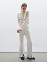 Pantalon flare fendu en cuir - Studio