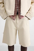 TEXTURED STRIPED SHORTS