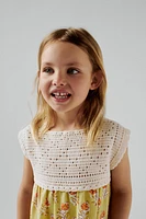 CROCHET COTTON LINEN DRESS