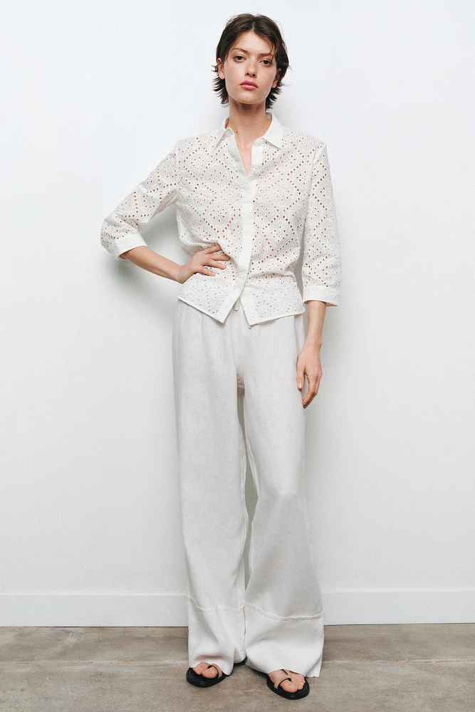 EMBROIDERED EYELET SHIRT ZW COLLECTION