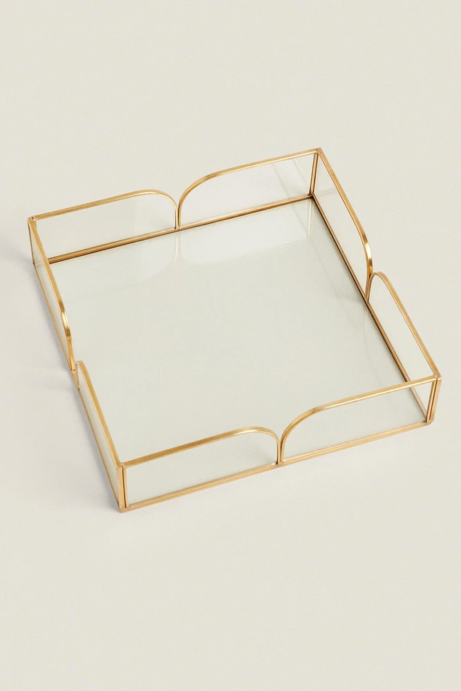 PORTE-SERVIETTES MÉTAL ET VERRE RECYCLABLE
