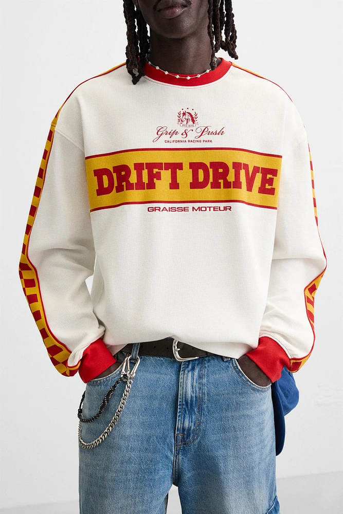 RACING PRINT STRUCTURE SWEATSHIRT