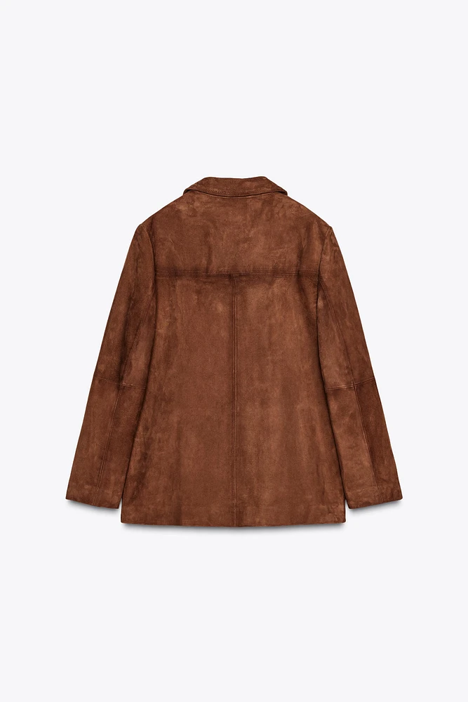 100% SUEDE OVERSIZE BLAZER ZW COLLECTION LIMITED EDITION