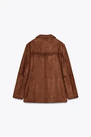 100% SUEDE OVERSIZE BLAZER ZW COLLECTION LIMITED EDITION